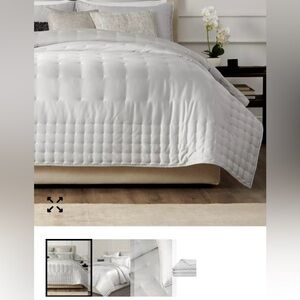 Donna Karan platinum Hammered silk blend queen quilt